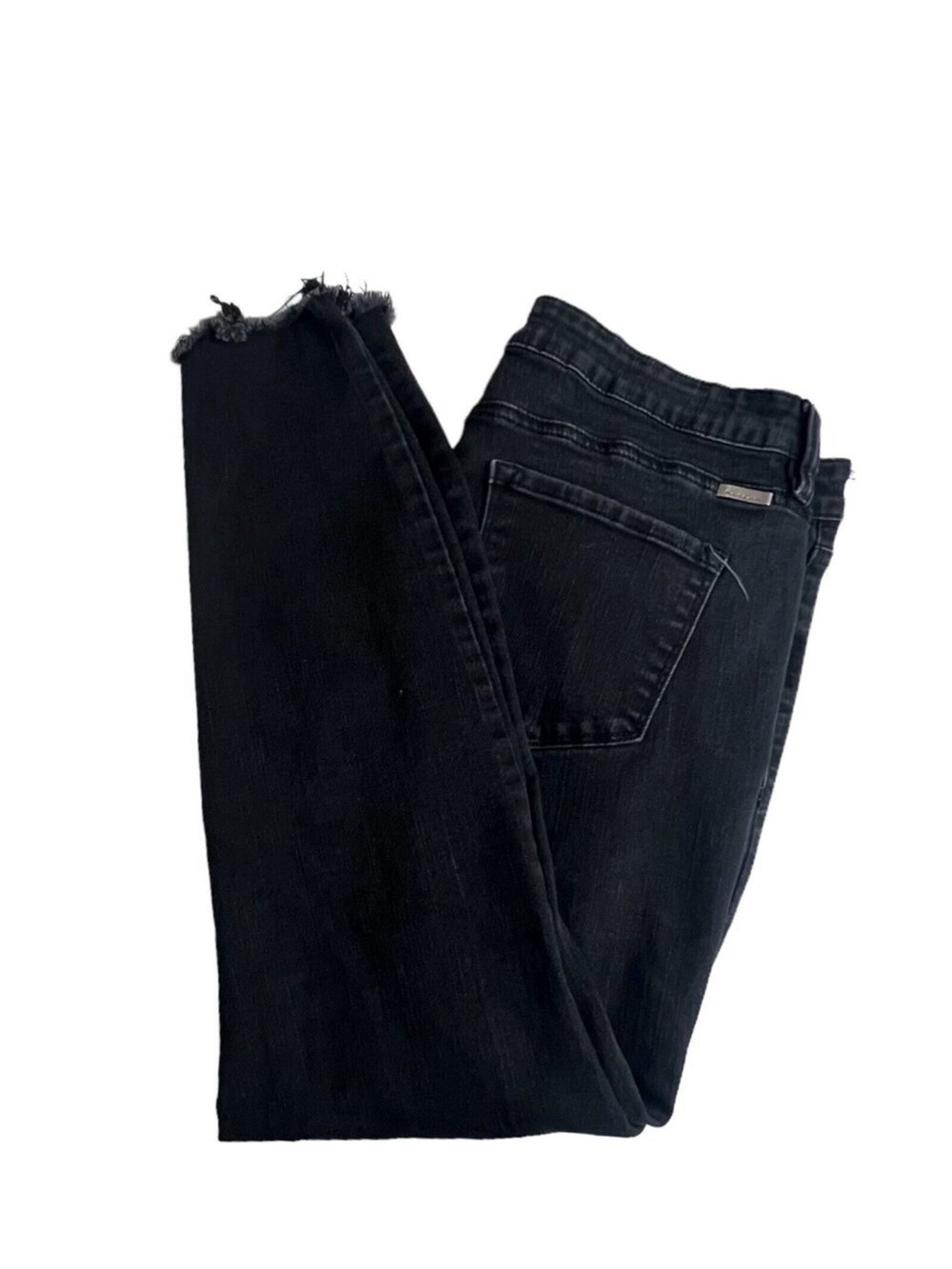 KanCan Black High-Rise Skinny Jeans with Raw Hem